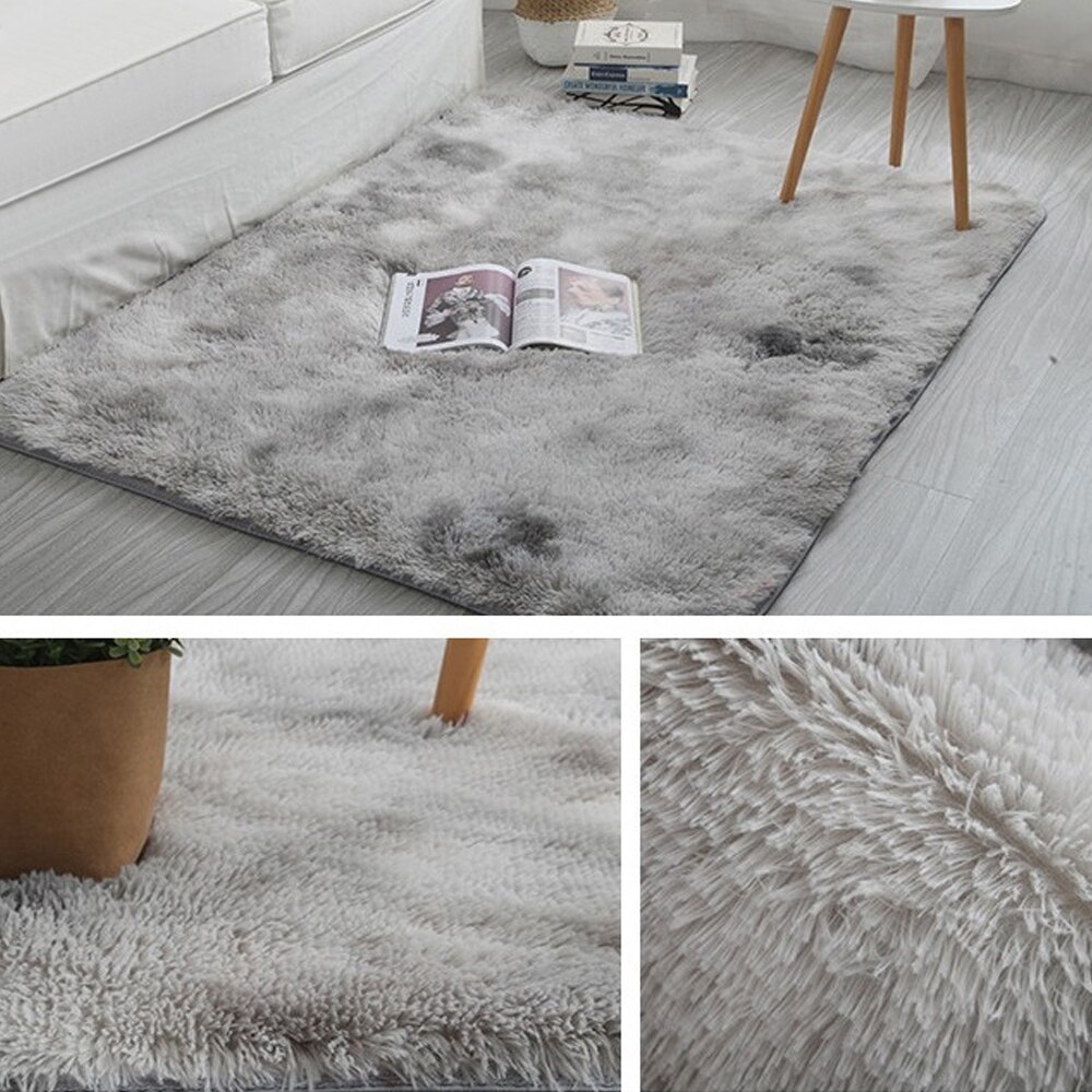 Tapis en peluche enfants lit chambre tapis de sol moelleux fenêtre chevet décor à la maison tapis doux velours tapis dégradé solide tapis: G301924A