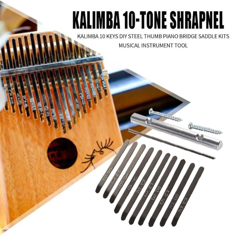 Juego de 10 teclas conjunto de instrumentos musicales pulgar Piano puente para Kalimba DIY piezas de repuesto