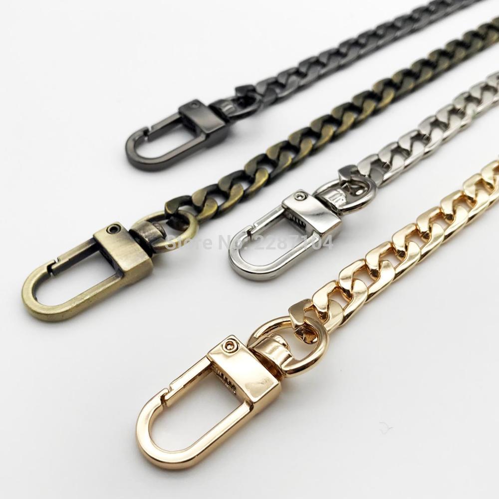 DIY 60mm 120cm Metal Handbag Purse Chain Leather Bag Strap Handle Shoulder Replacement Repair with Double Clasp Snap Clip