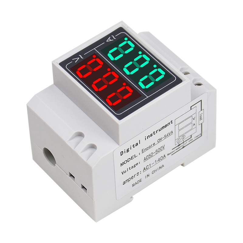 Din rail Dual Dual LED Display Voltage And Current Meter Din-rail Voltmeter Ammeter Range AC 50-500V