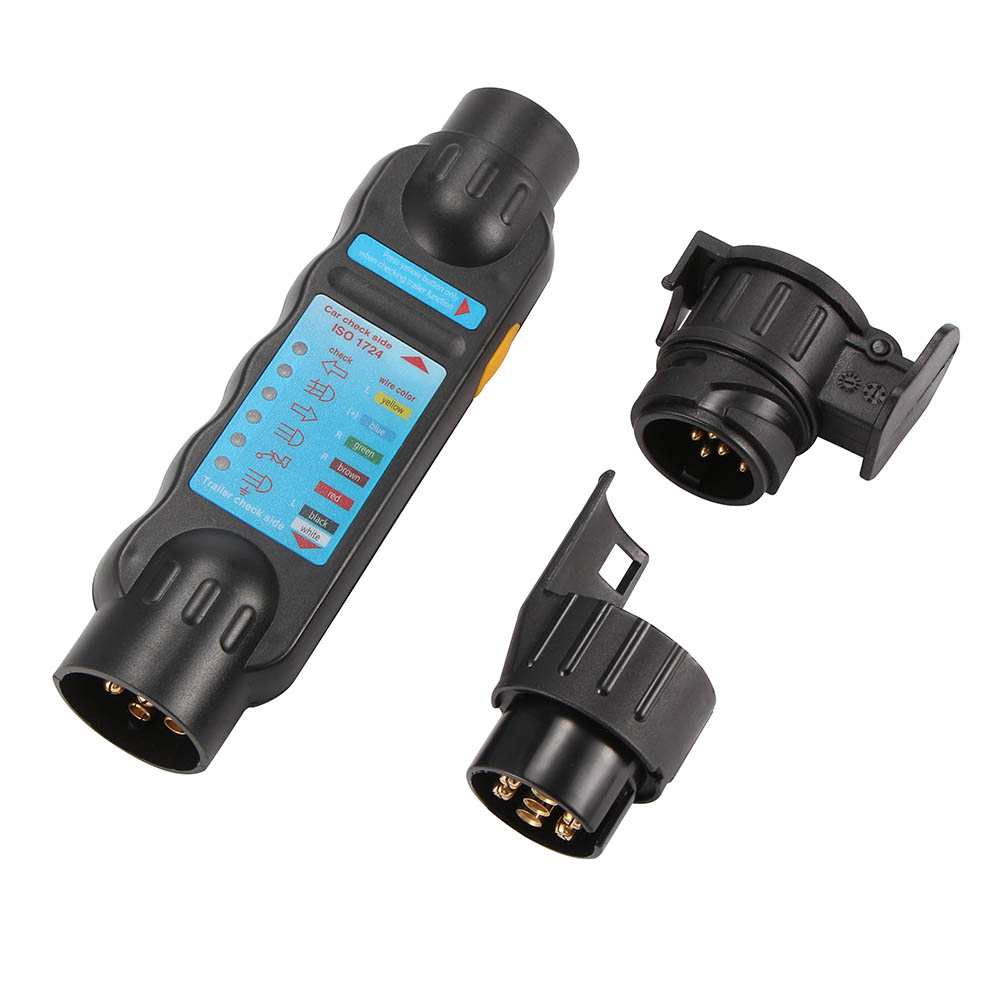 Auto Trailer Tester 7 Pin Towing Licht Kabel Circuit Stopcontact met 2 Adapters 12V Elektra Diagnostic Tools