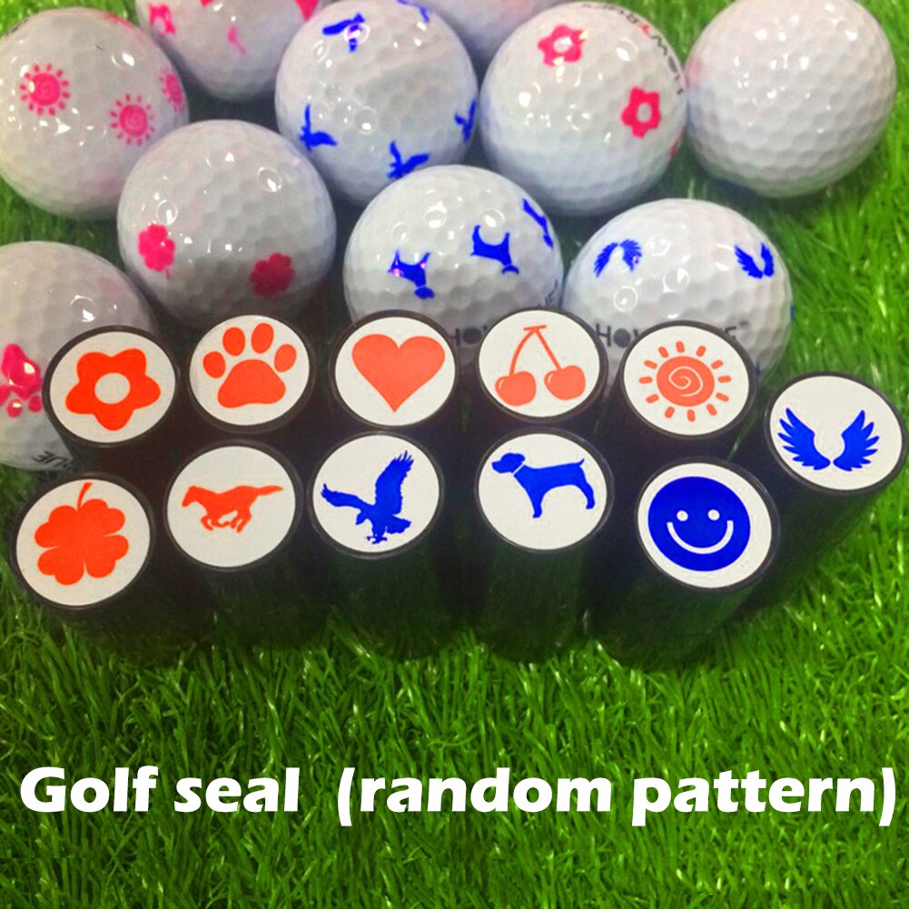 Golf Ball Stamp Marker Quick Drying Ink Golf Ball Stamper Impression Seal Random Pattern
