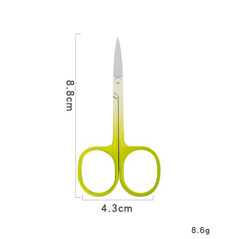 1pcs Eyebrow Scissor Stainless Steel Nose Scissors Dead Skin Remover Scissor Manicure Facial Trimming Tweezer Makeup Beauty Tool: Green