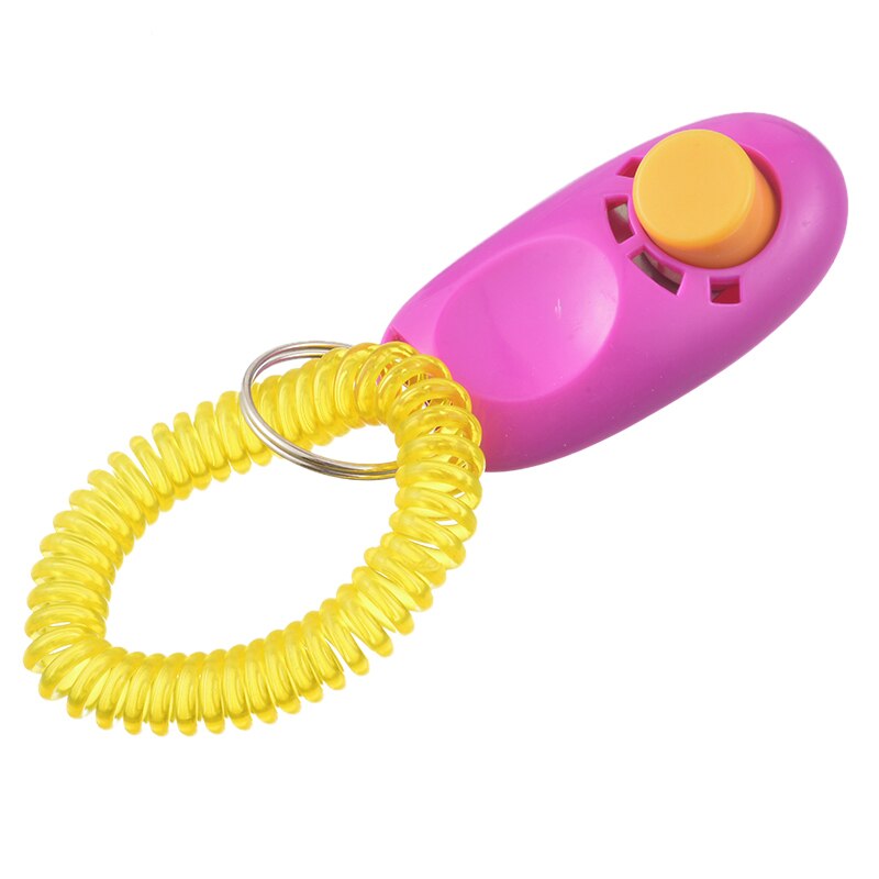 Botão Clicker Som Animal Cão Trainer Remoto Universal Portátil Ferramenta de Treinamento Pet Controle de Pulso Banda Acessório #1: rose red