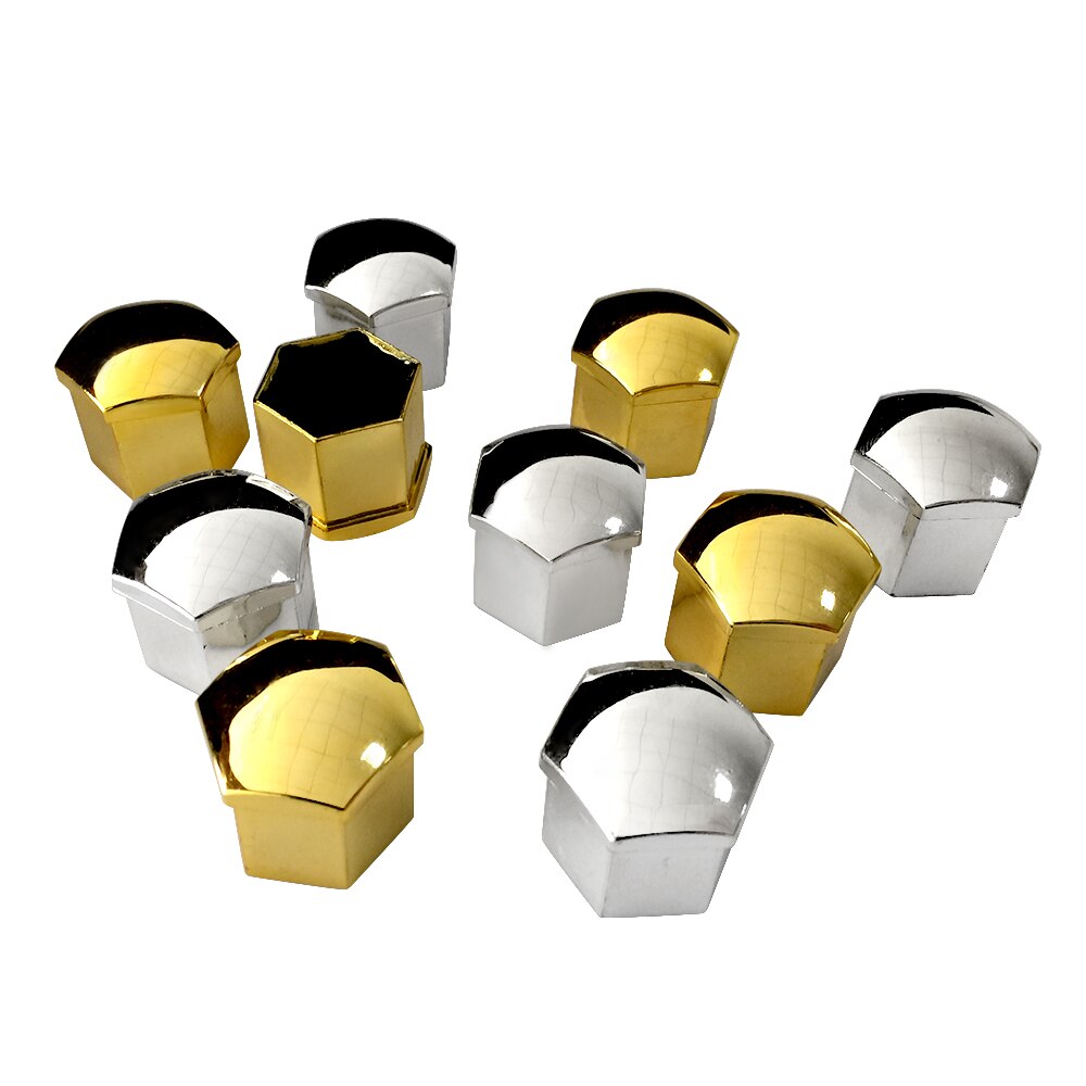 20 piezas Universal Anti-óxido 17 19 21mm cromo brillante de ABS para automóvil Trim neumático tuerca de la rueda tornillo cubierta de protección Cap accesorios de coche