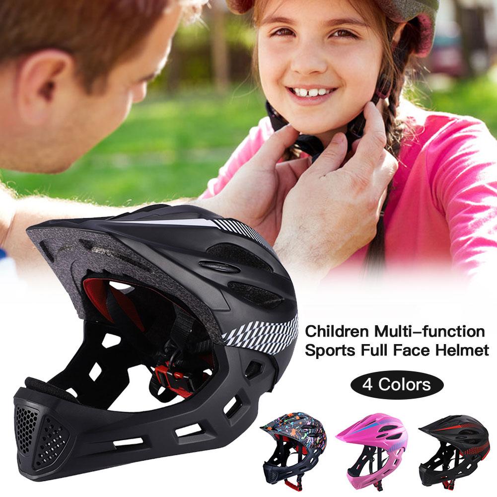 Children Bicycle Helmet Multi-function Sports Full Face Helmet With Taillights For Cycling And Skating Sport Safety Helmets