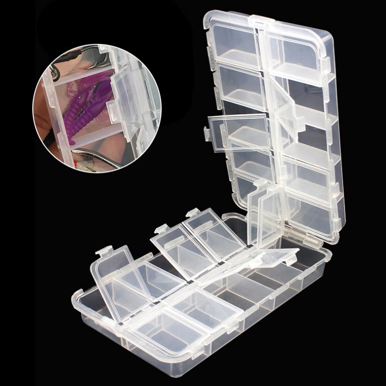 16.5X10X4 Cm Plastic 20 Compartimenten Fishing Tackle Box Voor Fishing Baits Haken Storage Case