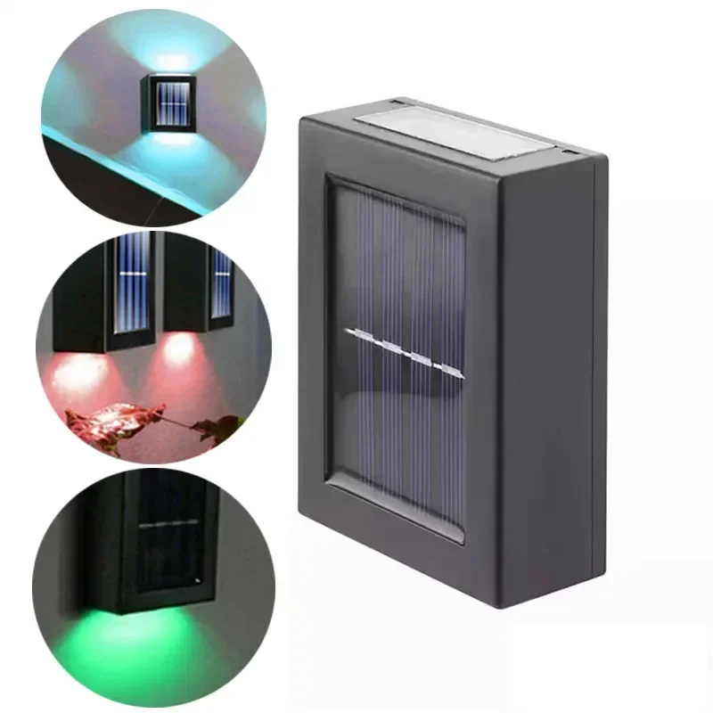 Solar-Wandleuchten nach oben und unten, 6er-Pack, beleuchten Sonnenlichtsensor-Lampe für den Außenbereich, IP65, LED, moderne Deckbeleuchtung, Dekor, Haus, Terrasse, Veranda: ROSE / 0-5W