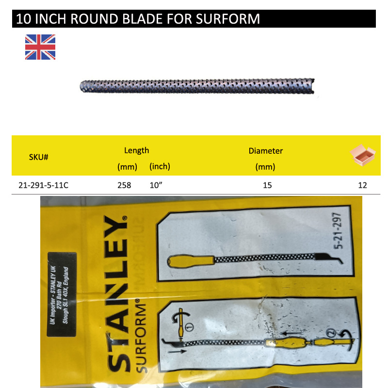 Stanley One Surform Messer Ersatz flach fein halbrund konvexe Klinge flache RASP Feile Entfernen Füllschaum 2-1/2" 5-1/2" 10"