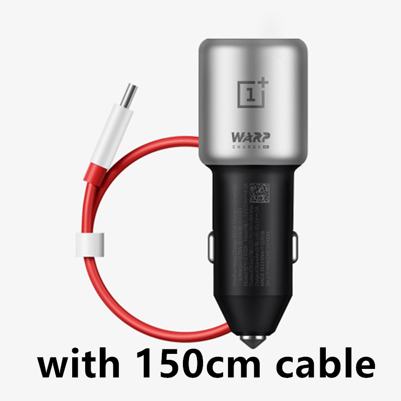 OnePlus Original Warp Ladung 30W Schnelle Auto Ladegerät 5V/6A 6A Usb Typ C Kabel Für OnePlus 8 pro 7T Pro 7 pro 7 6T 6 5T 5 3T 3: car with 150cm cable