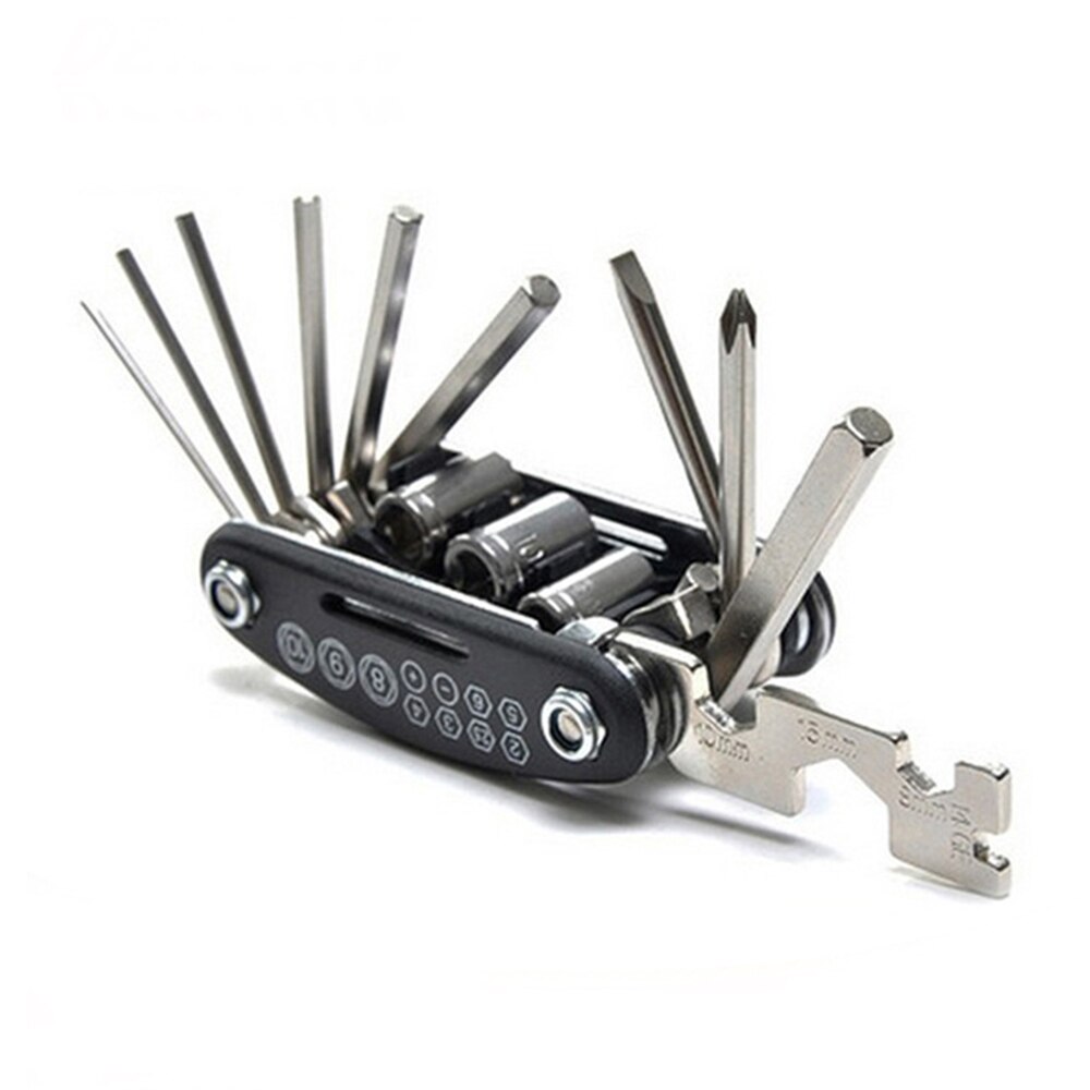 Bicycle Bike Tools Repairing Set 15 In 1 Bike Repair Tool Kit Wrench Screwdriver Chain Carbon steel bicycle Multifunction Tool: 15in1