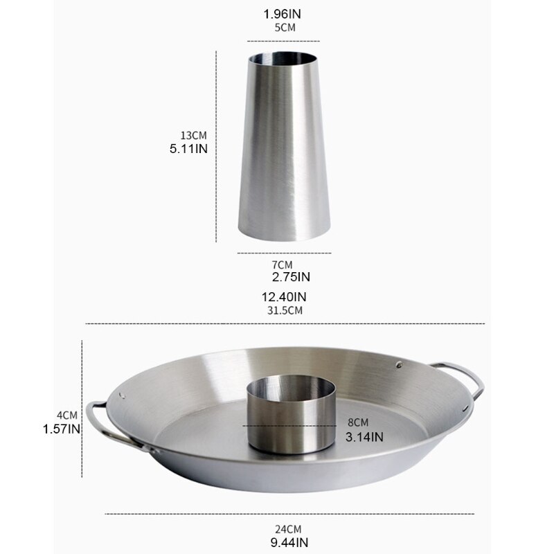 Ronde Gebraden Kip Pan Met Dubbele Handgrepen Turkije Grill Barbecue Beugel Draagbare Roestvrij Staal Bbq Holder Tool Kits