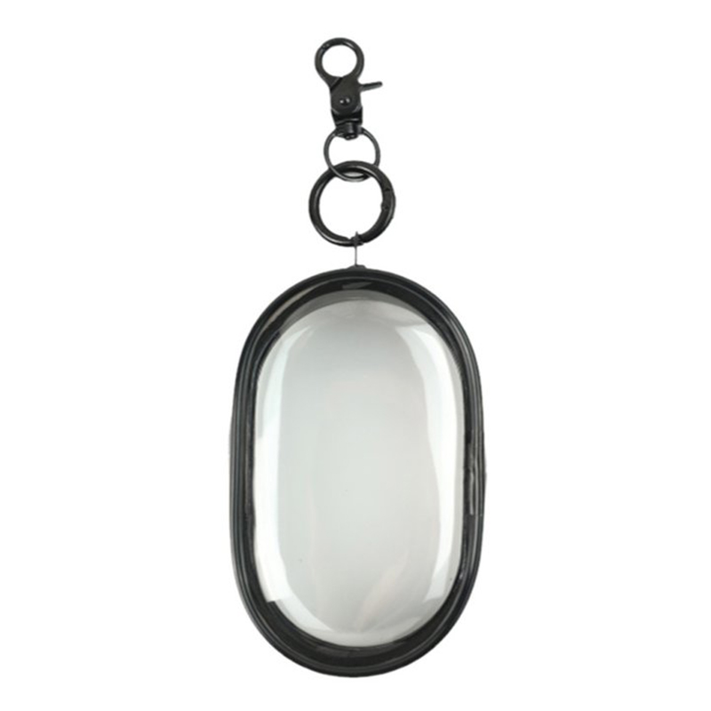 1 Uds. Organizador de joyas, caja de almacenamiento transparente de plástico, bolsa, caja misteriosa con llavero, bolsa bonita para muñeca, organización, estuche a prueba de polvo: Negro