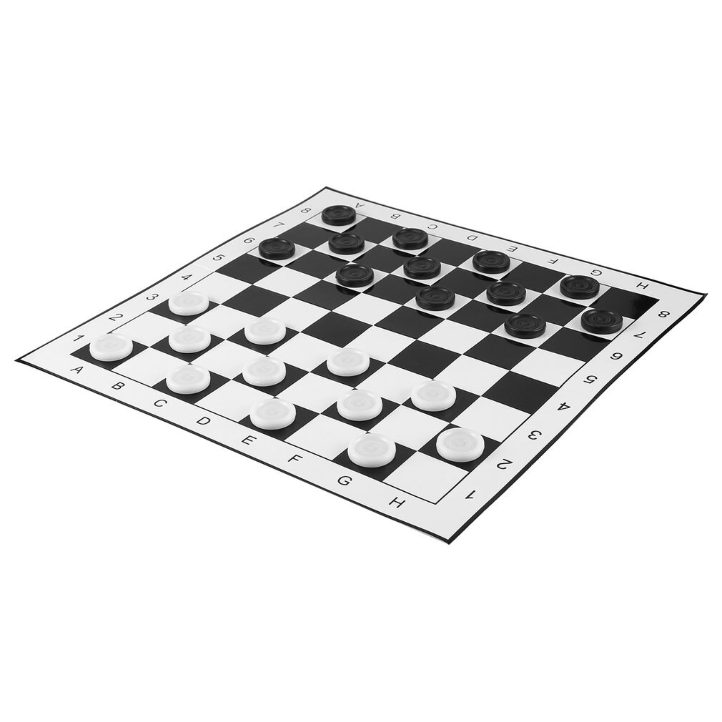 Grande tamanho plástico damas/draughts dobrável xadrez xadrez internacional jogo de tabuleiro de viagem competição brinquedo