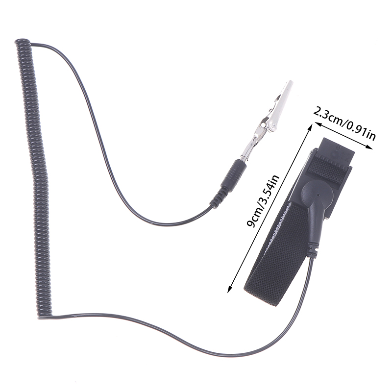 Antistatiskt armband elektrostatisk sladdlös trådlös justerbar esd urladdningskabel armband band hand med reservarmband: Roströd