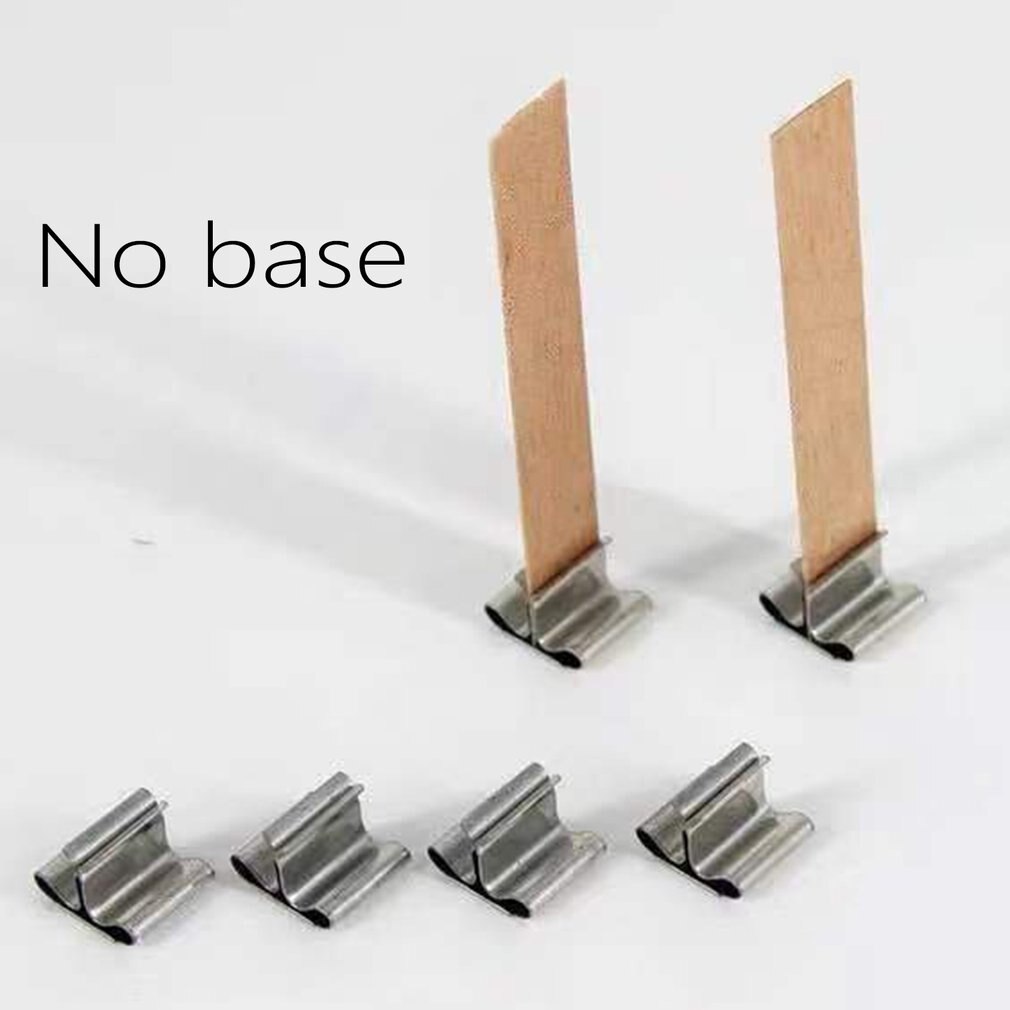 Wooden Wick Wax Handmade Candle Wooden Core With Sustainer Tab DIY Candle Making Supplies Metal Base