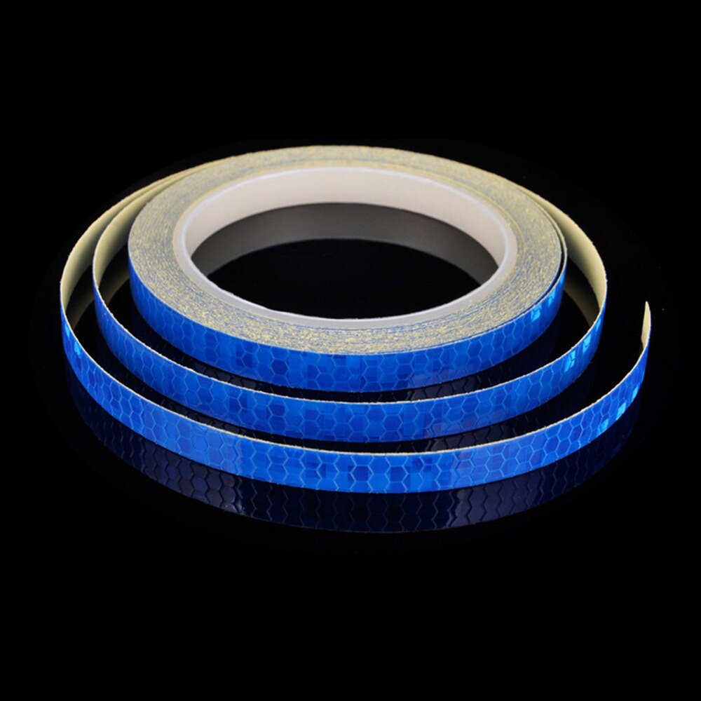 Cykel reflekterende klistermærker tape mtb cykelhjul fluorescerende klistermærke tape reflektor klistermærke cykling dekoration cykel tilbehør: Blå