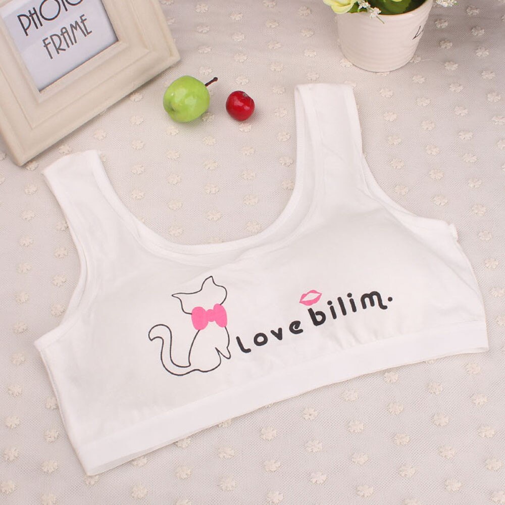 Bra Girl Underwear Lovely Girls Printing Underwear Bra Vest Children Underclothes Sport Undies Training Bra For Kid V22%
