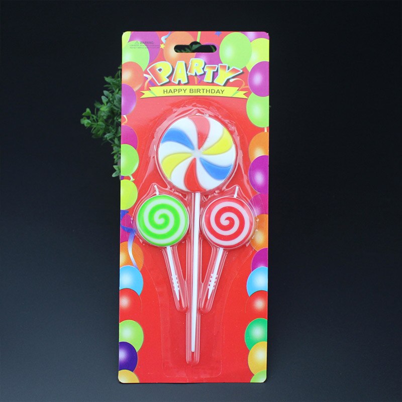 Decoración del hogar, dibujo para manualidades, velas para decoración de tartas, vela de seguridad para fiestas infantiles, festivales de llamas, vela de cumpleaños, para chico: lollipop 