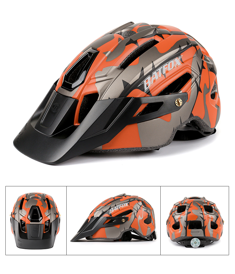 Orange cycling helmet MTB Large brim mountain bike ultralight bicycle helmet Men Women Casco Ciclismo Bicicleta MTB helmets