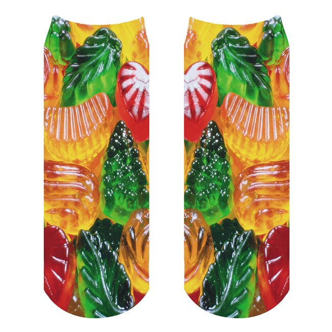 BAEKADOO Unisex Casual algodón 3D dibujos animados impreso Calcetines: A134