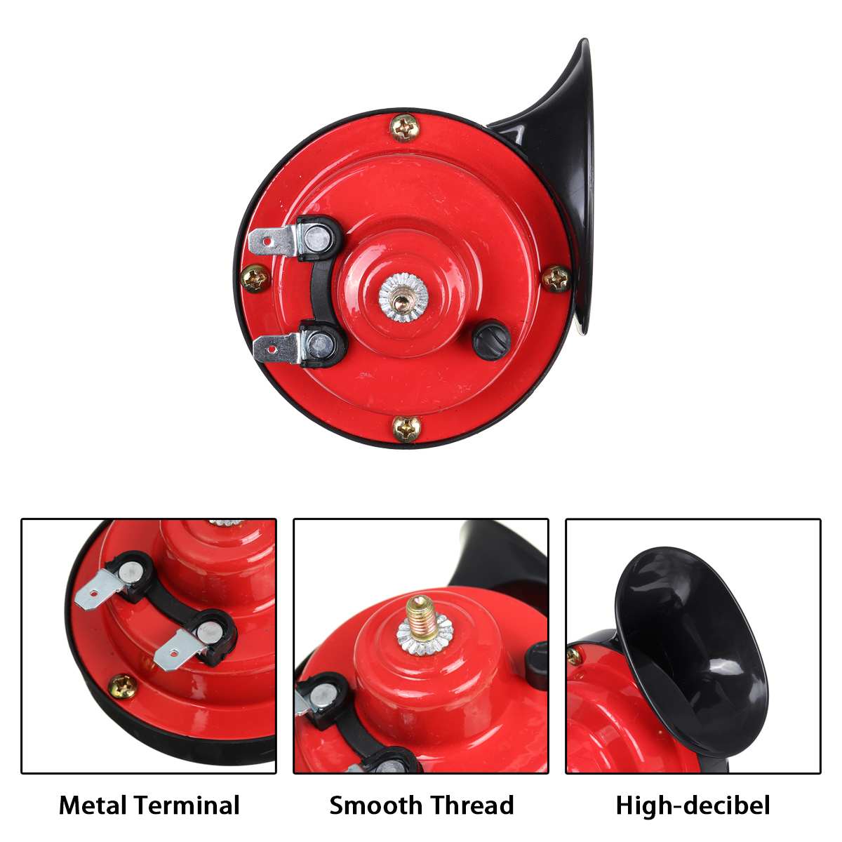 Bocina de aire Universal para coche, claxon eléctrico de doble tono de 800DB, 12V, Super corno del tren, para camiones, bocina de aire de caracol