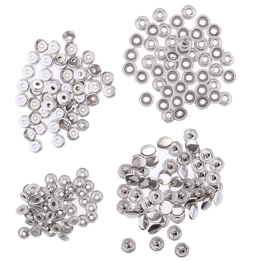 100Pcs Stainless Steel Marine Boat Canvas Fastener Press Stud Snap