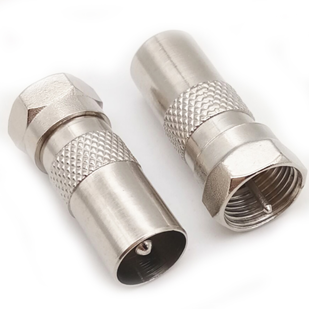 F Type Male to TV Male Plug Connector Socket To RF Coax TV Aerial Male Adapter