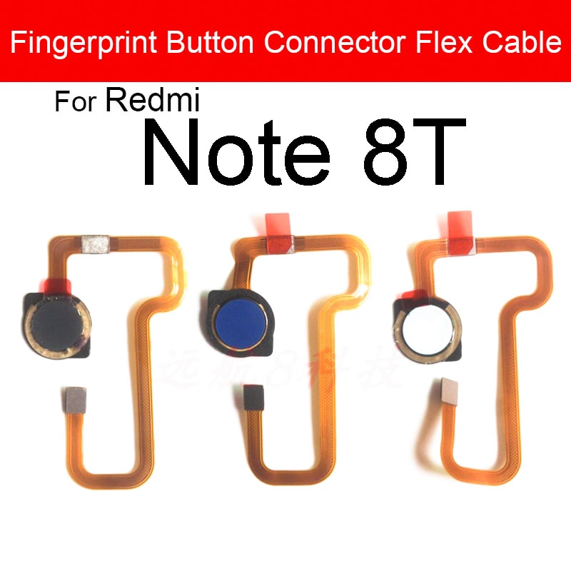 Home Button Fingerprint Sensor Flex Cable For Xiaomi Redmi Red Rice Note 8 Pro Note 8T Menu Return Key Flex Ribbon Repair Parts