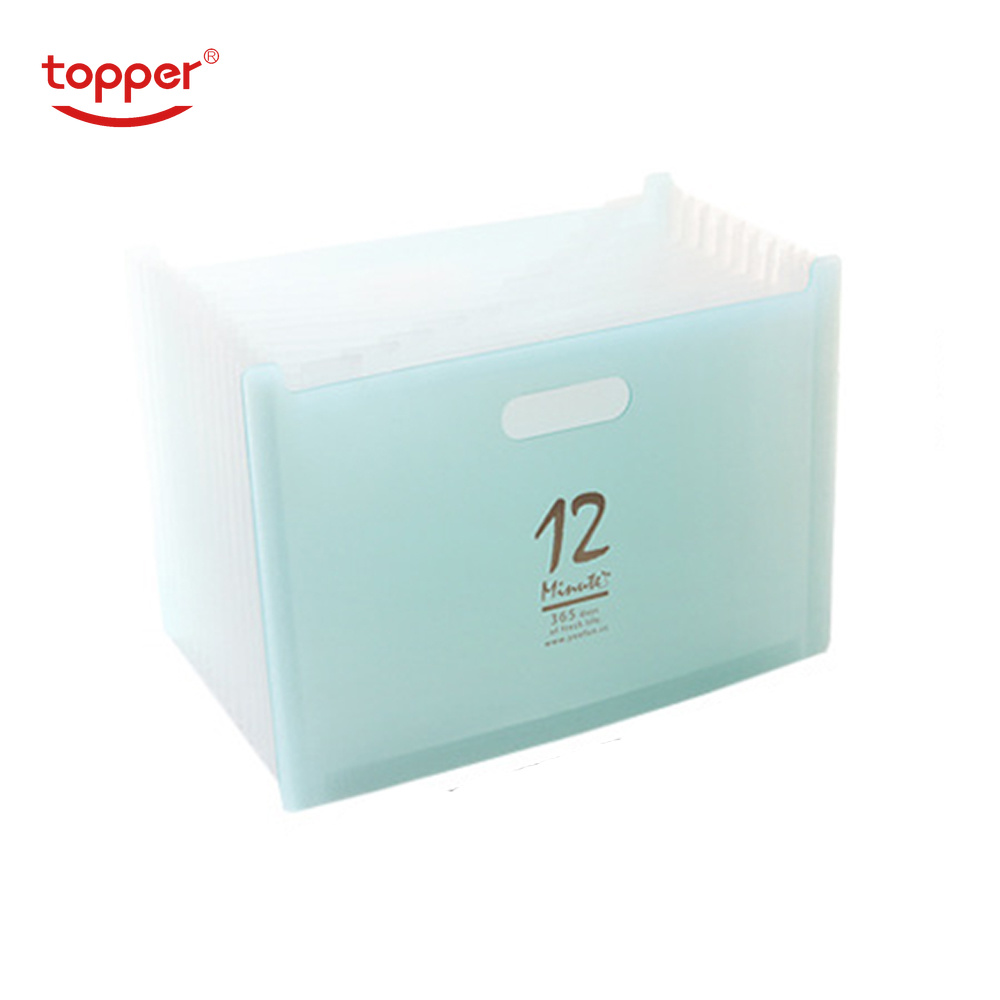TOPPER 12 Pockets Expanding File Folder A4 Organizer Portable Business File Office Supplies Document Holder Carpeta Archivador