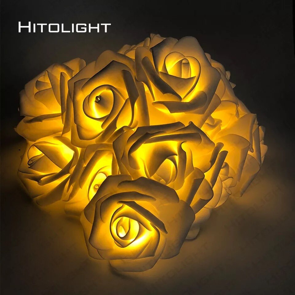 2 m 20LED Battery operated LED Rose Flower light kerstvakantie Lichtslingers voor Valentijn bruiloft Guirlande Decoratie