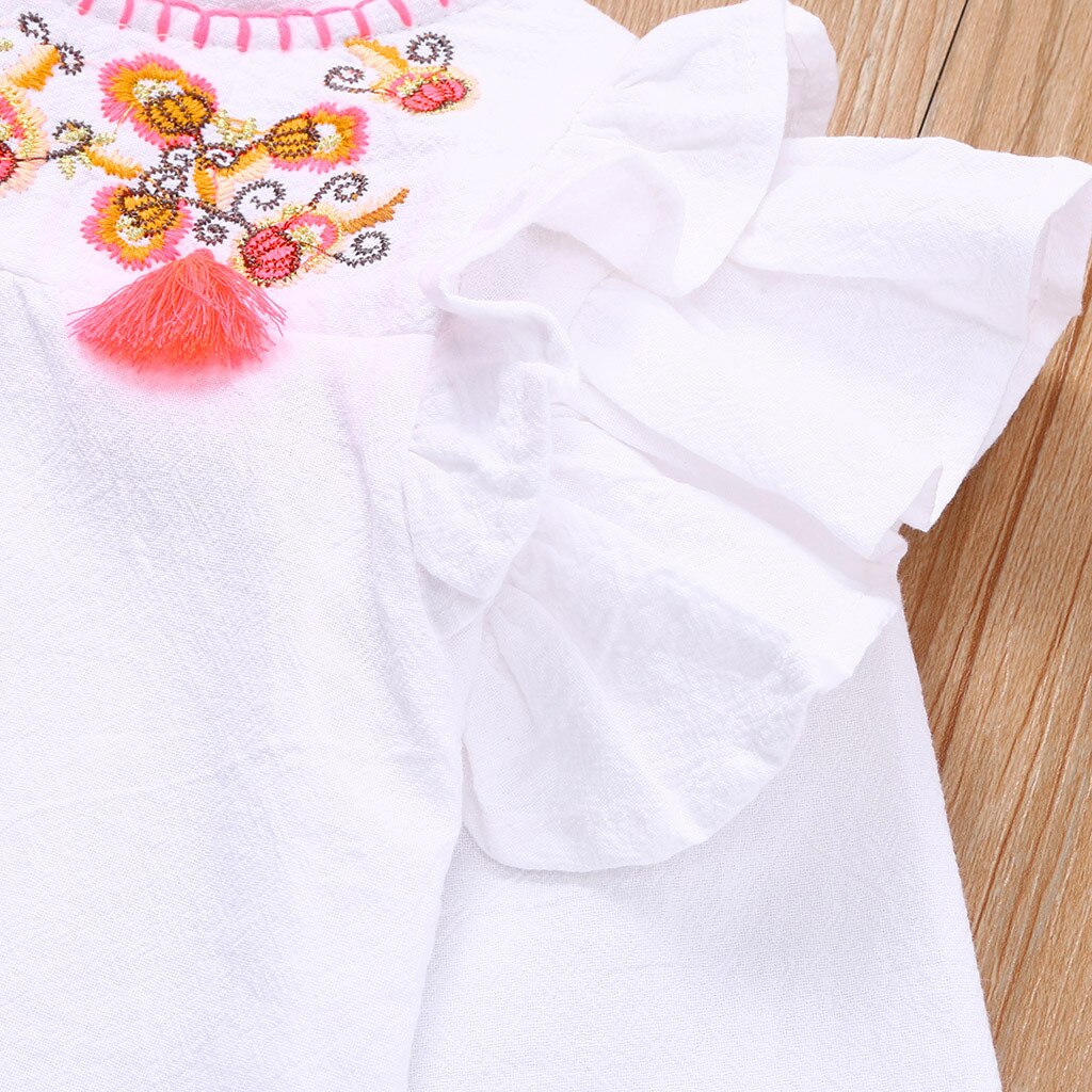 Baby Infant Rompers Baby Boys Girls Long-Sleeved Romper Ruffles Embroidery Floral Infant Jumpsuit Baby Toddler Clothes#Aug