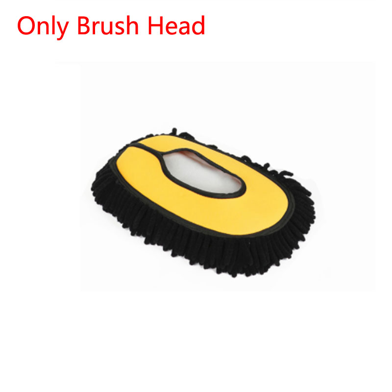 Cepillo de limpieza de ventanas de coche, cepillo de lavado de coches súper absorbente, fregona de limpieza telescópica con mango largo, escoba de chenilla, accesorios para automóviles: Rojo