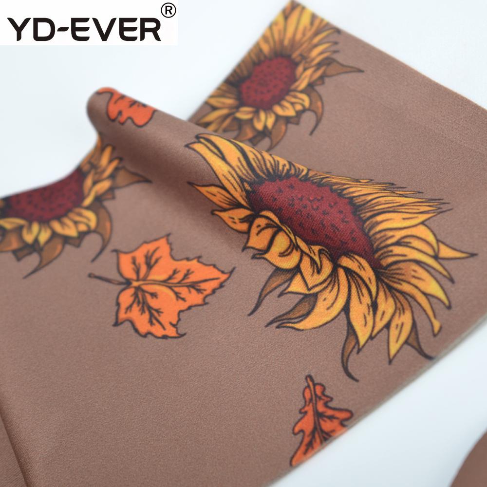 YD-EVER women tights Sunflower Pattern Printing Stockings Female Spring And Autumn Thin Section Tide Pantyhose