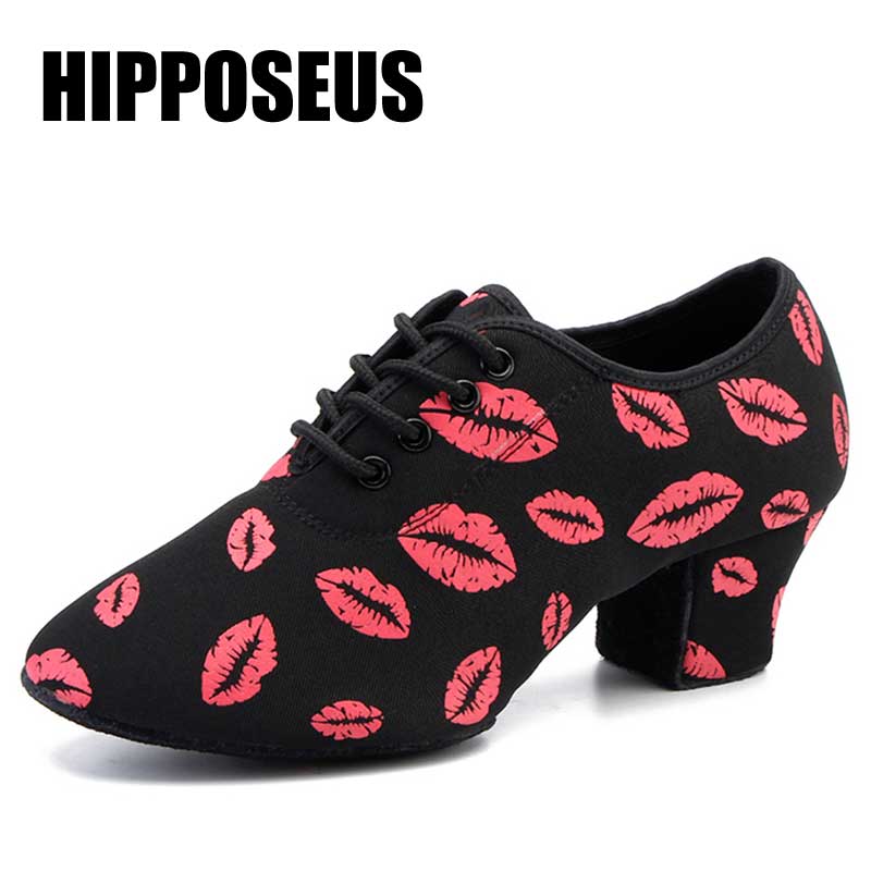 Brand Unisex Latin Salsa Tango Dance Shoes Modern Tango Ballroom Party 5cm Square Heels Women Girls Indoor Dancing shoes