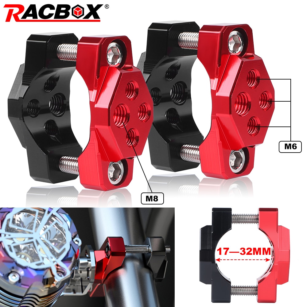 Motorcycle Spotlight Bracket Red Black CNC 17-32mm Multifunctional headlight bracket Motorcycle Accessories
