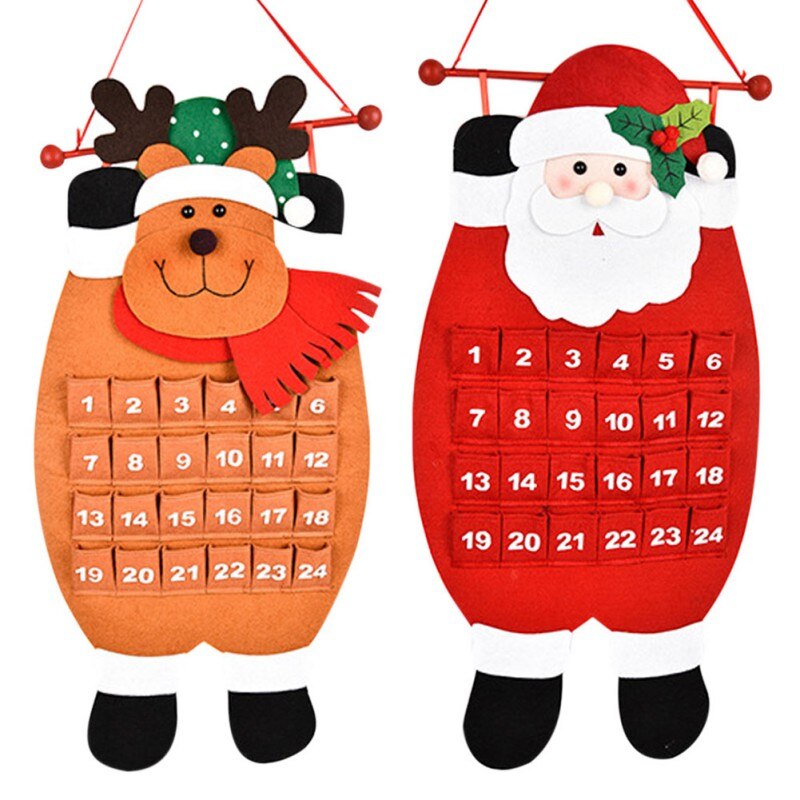 3d julemands juleadventskalender genanvendelig nedtælling til julekalender for børn julepynt-