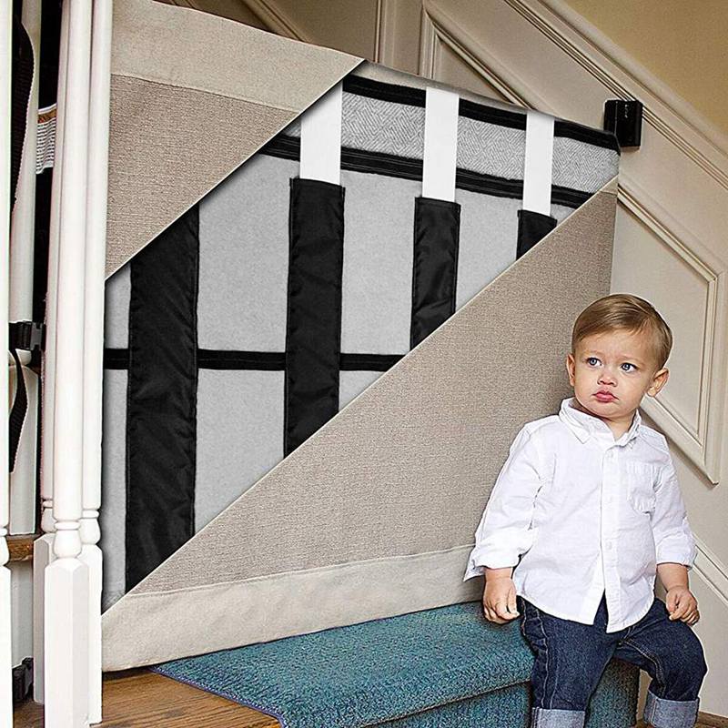 Baby And Pet Gate–To-Banister-Retractable Safety Gate Wide And Regular Sizes Black