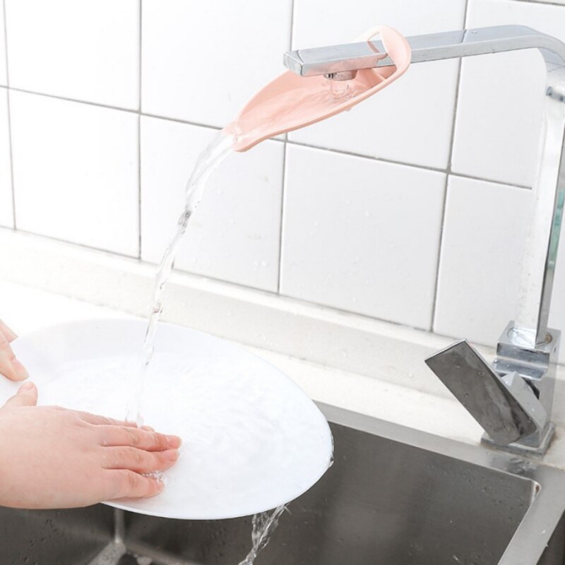 Solid Color Bathroom Children Kids Hand Wash Tap Extender Sink Handle Extension Toddler Kitchen faucet attachment