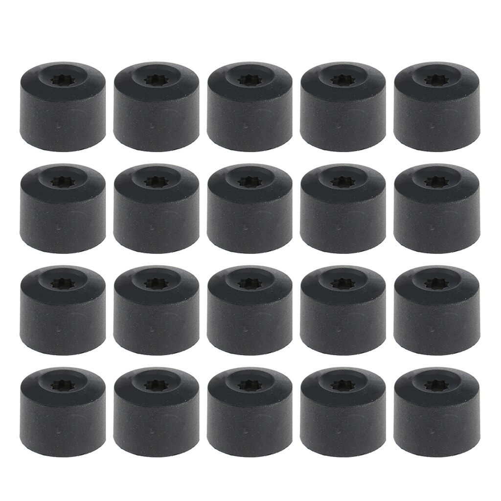 Cubierta de tuerca de seguridad negra, accesorios para automóvil, motocicleta, coche, barco, repuesto de repuesto cómodo de llevar, 20 Uds.