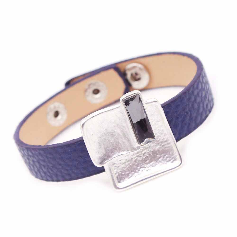 D&d charm zwarte leren armband voor dames, coole sluiting, polsbandjes, armbanden en bangles