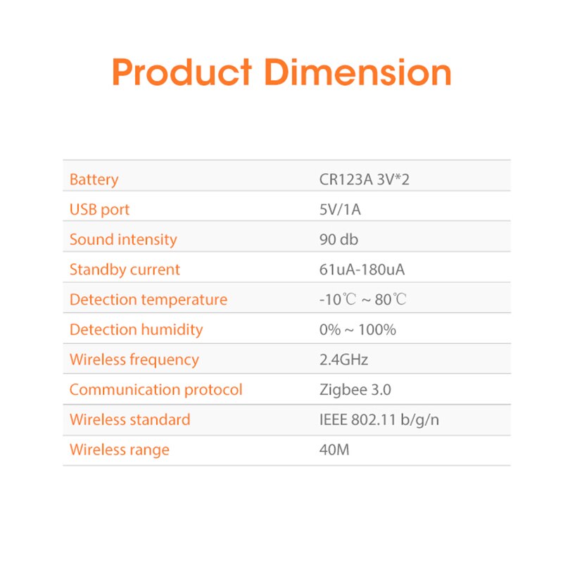 Tuya Smart ZigBee3.0 Temperature Humidity Siren Alarm 90dB Sound Light Sensor Battery Built-in 3 in 1 ZigBee Sensor Smart LIfe