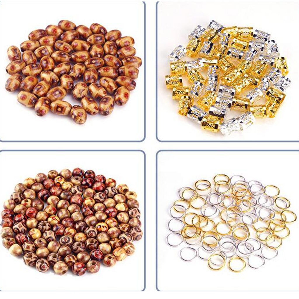 Cuentas para Dreadlocks, accesorios para el cabello, decoraciones, cuentas ovaladas redondas, agujas