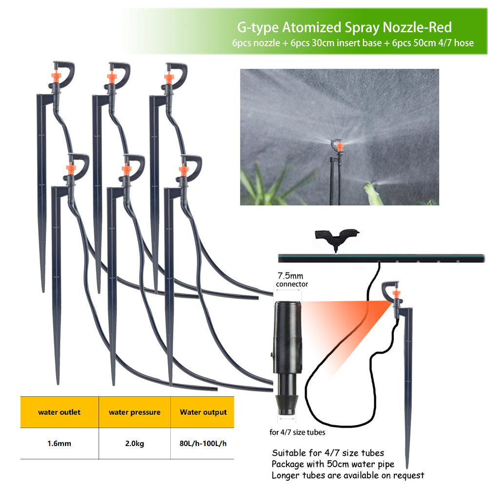 360 ° Refractie Sprinklers Tuin Vernevel Nozzles 1/4 ''Weerhaak Connector Micro Druppel Irrigatie Spray Voor Kas 4/7Mm Slang: Paars