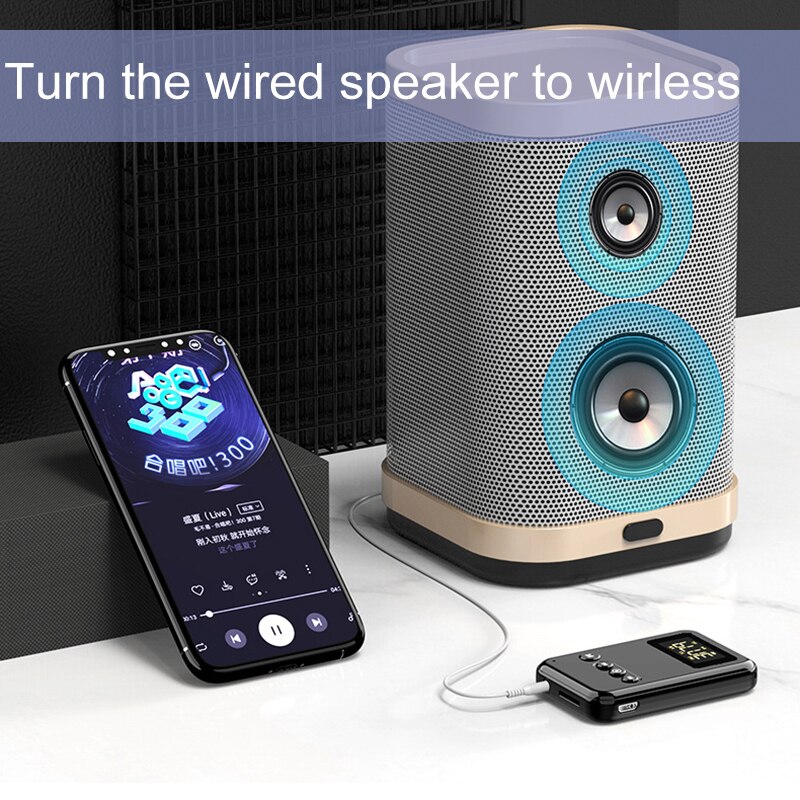 Bluetooth 5.0 récepteur Transimtter stéréo musique FM transmetteur pour écouteurs haut-parleurs sans fil AUX adaptateur prise en charge TF carte