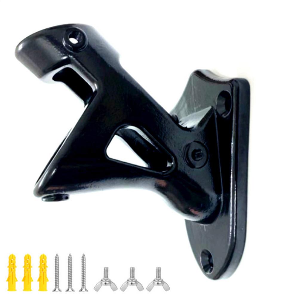 Adjustable 304 Stainless Steel Wall Mounted Flag Holder Windsock Base 2 Angle Flag Pole Mounting Flagpole Bracket: Black