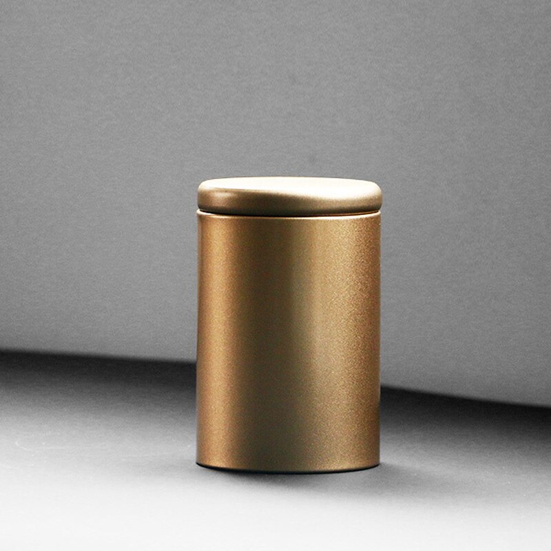 1 stk/pose 50g tedåse opbevaring metalæske lille jernkande forseglet kande til kaffe te slik opbevaring tilbehør beholder dåser: Guld