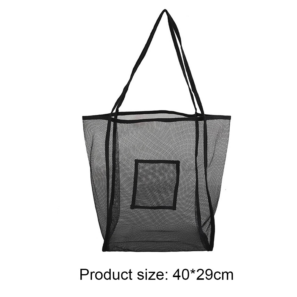 Large capacity ladies mesh beach bag portable waterproof camping picnic swimming leisure mesh shoulder bag reusable