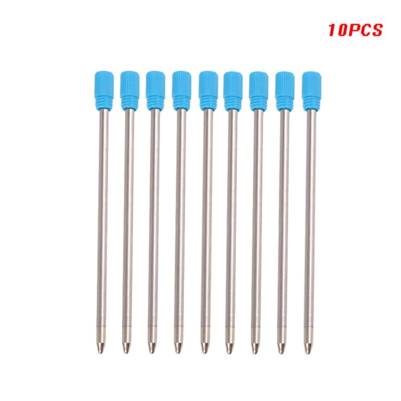 10pcs Ballpoint Pen Refills Replacement 1.0mm Blue Black Ink Color School Office: Blue