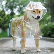 HEYPET PVC Dog Raincoat Transparent Jacket Jumpsuits Outdoor Waterproof Pet Rain Coat for Small Medium Dogs Clothing